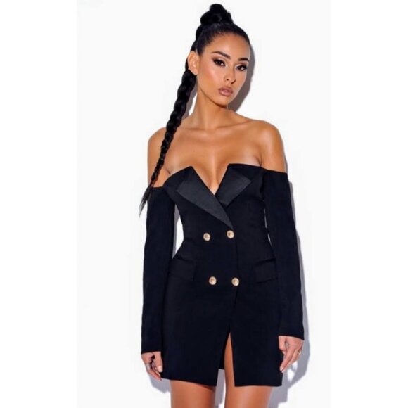 Miss Circle Dresses & Skirts - Blazer off Shoulder Dress